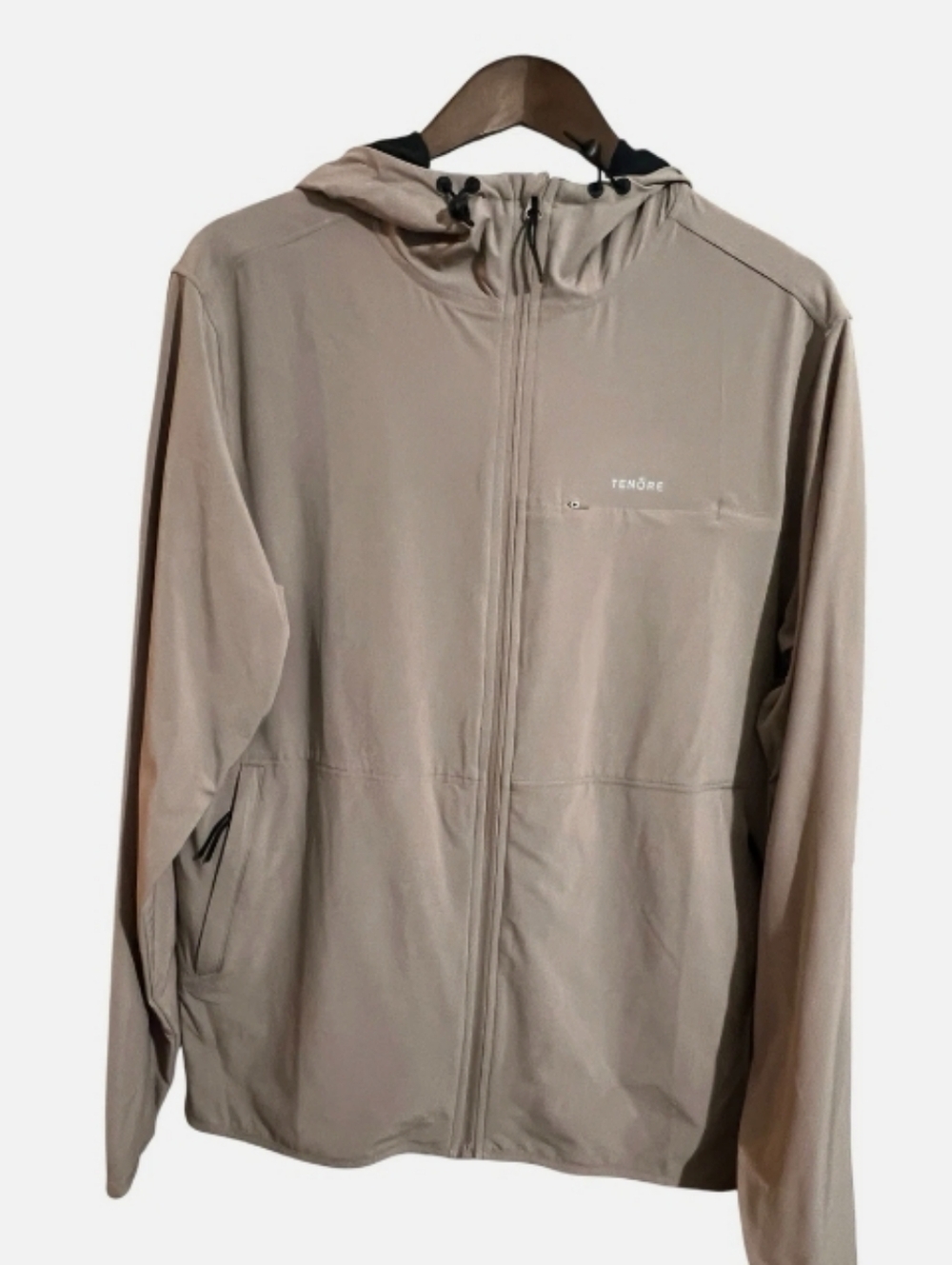 New Tenore Flow Track   Beige Hooded Jacket  Lightweight